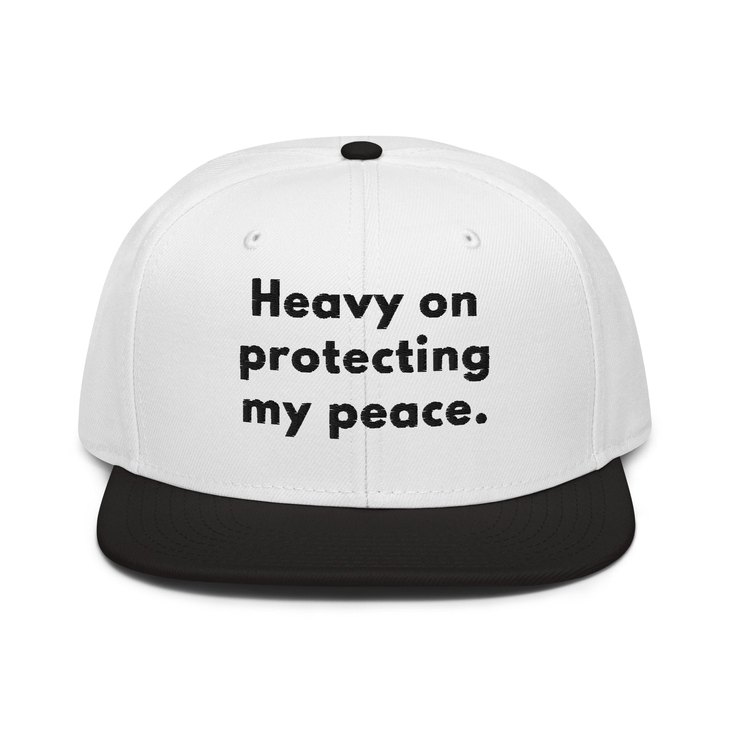 Heavy Peace Snapback Hat - White/Black