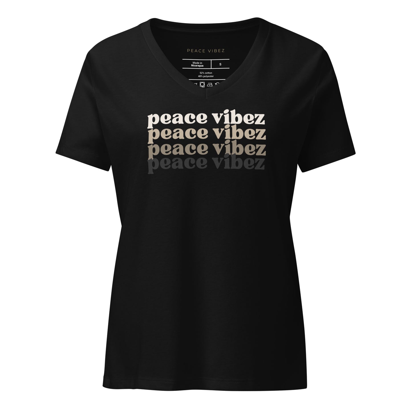 Women’s Peace Vibez x4 V-Neck Tee - Black