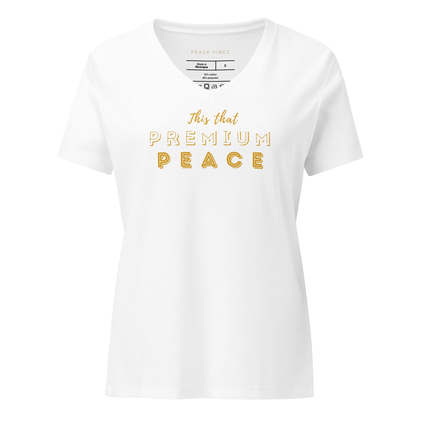 Women’s Premium Peace V-Neck Tee - White