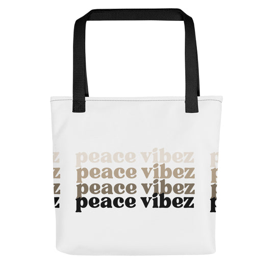 Peace Vibez x4 Tote Bag - White